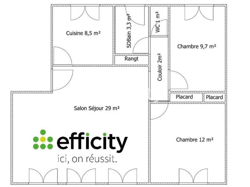 Appartement - 65 m² - 3 pièces