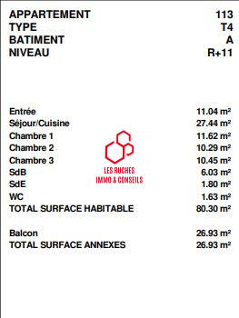 Appartement - 82 m² - 4 pièces