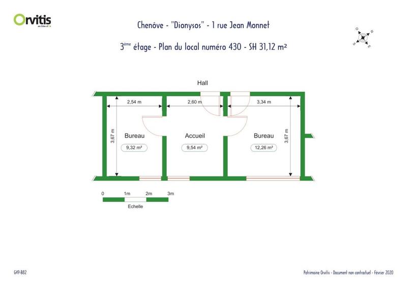 Bureau - 30 m² - 1 pièce
