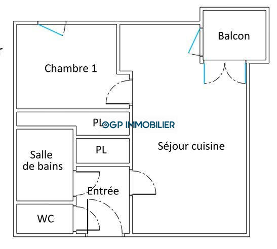 Appartement - 42 m² - 2 pièces