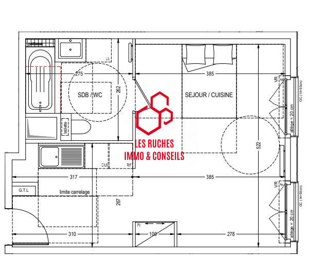 Appartement - 35 m² - 1 pièce
