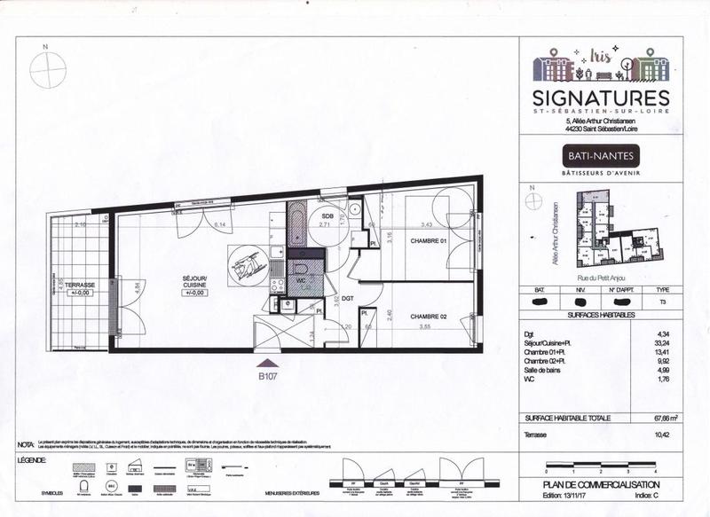 Appartement - 67 m² - 3 pièces