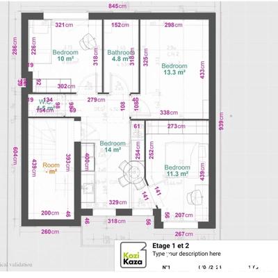 Chambre - 10 m² - 1 pièce