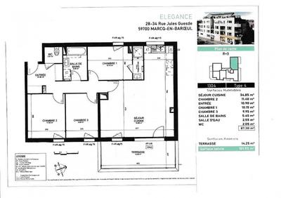 Appartement - 88 m² - 4 pièces