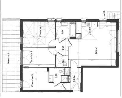 Appartement - 91 m² - 4 pièces