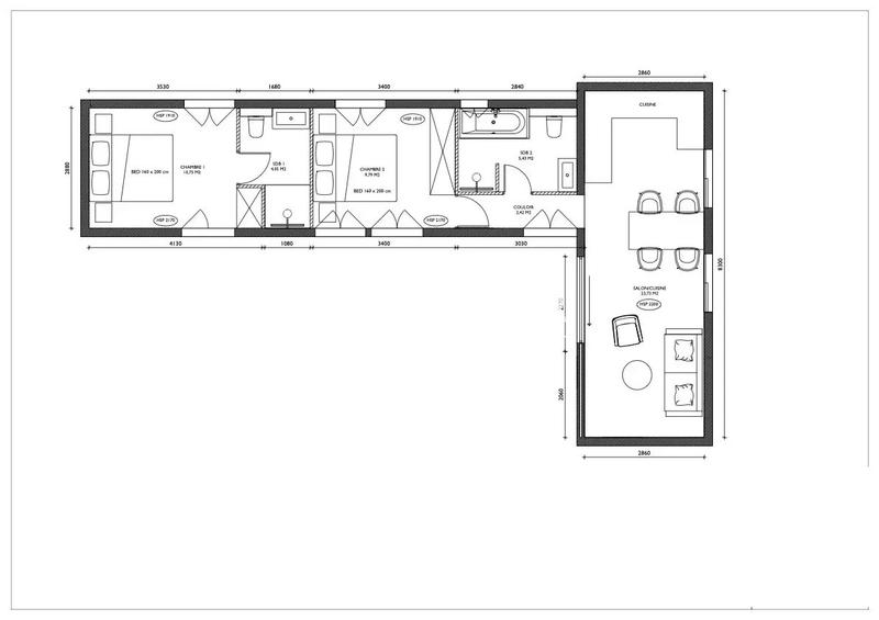 Maison - 55 m² - 3 pièces