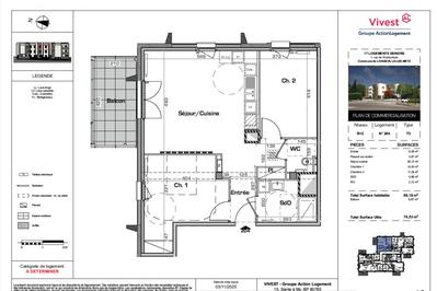 Appartement - 66 m² - 3 pièces