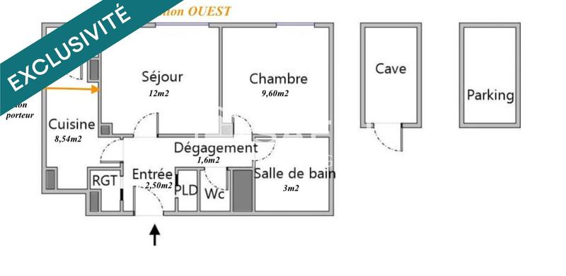Appartement - 43 m² - 2 pièces