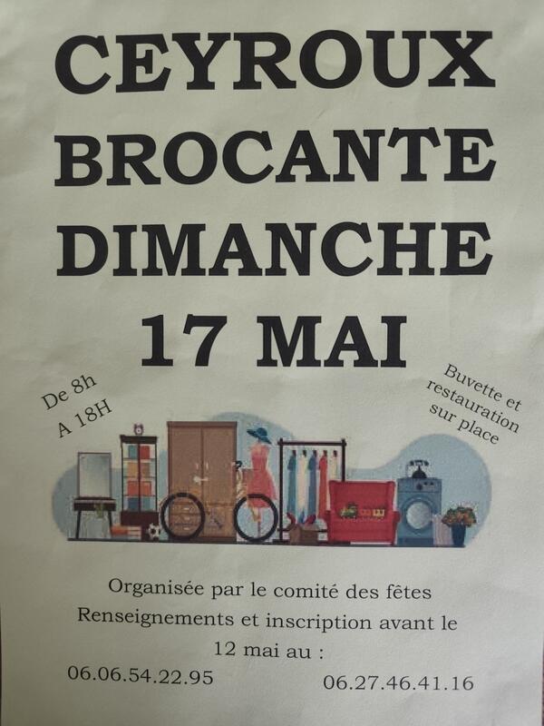 Brocante comité des fêtes de ceyroux