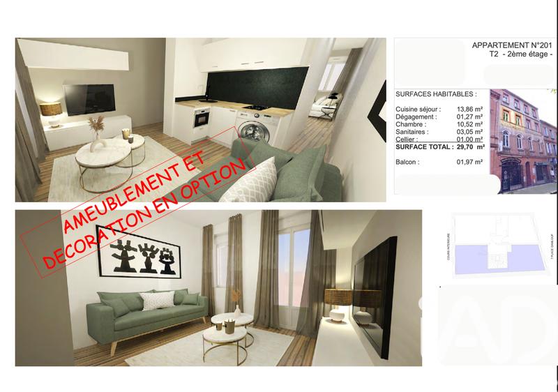 Appartement - 30 m² - 2 pièces