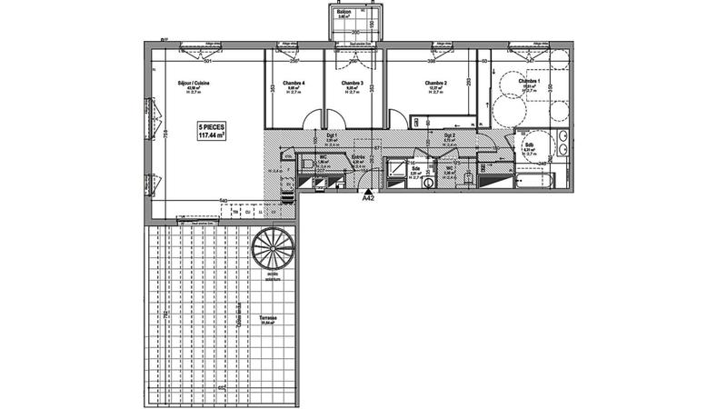 Appartement - 117 m² - 5 pièces