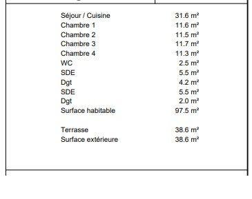 Appartement - 97 m² - 5 pièces