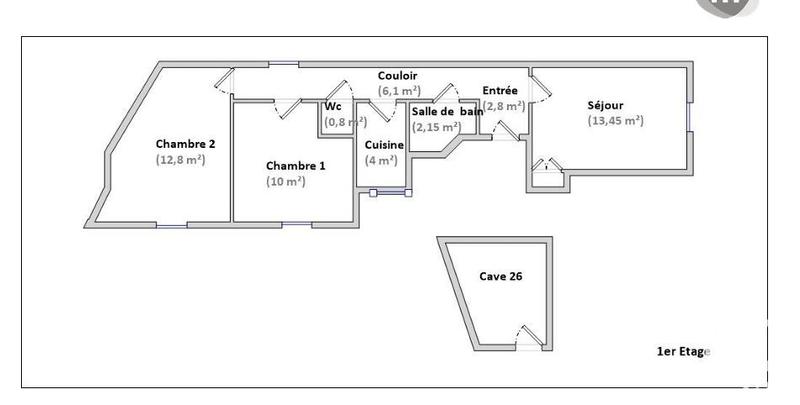 Appartement - 52 m² - 3 pièces