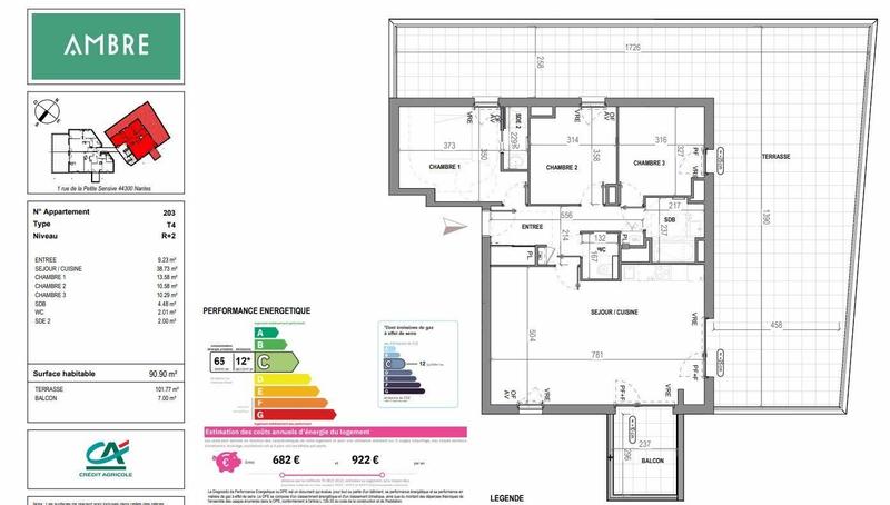 Appartement - 91 m² - 4 pièces