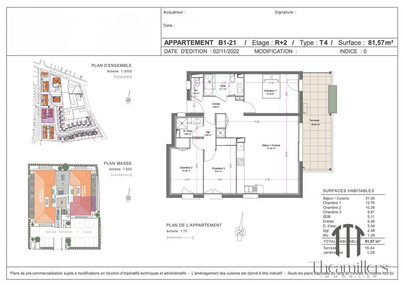 Appartement - 82 m² - 4 pièces