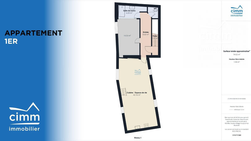 Duplex - 94 m² - 3 pièces