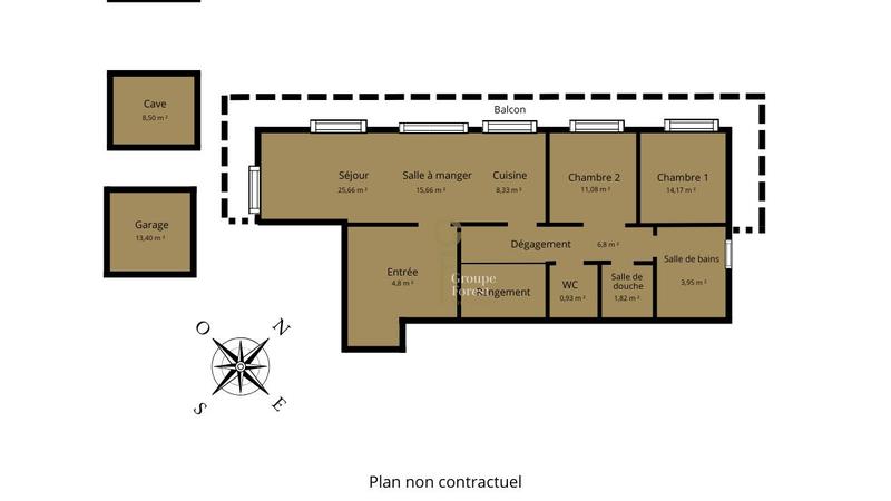 Appartement - 93 m² - 3 pièces