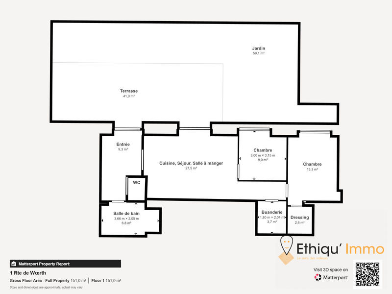 Appartement - 75 m² - 3 pièces