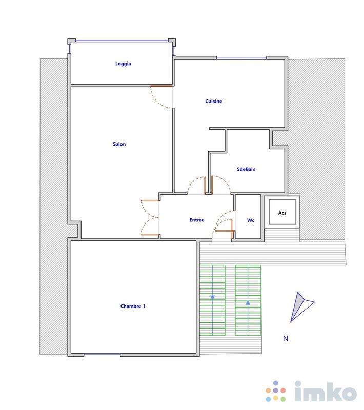 Appartement - 59 m² - 2 pièces