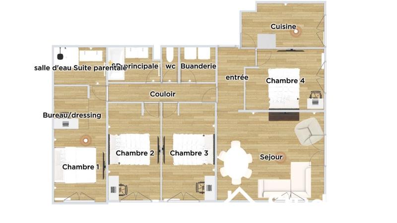 Chambre - 10 m² - 1 pièce