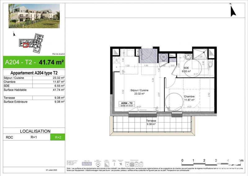 Appartement - 41 m² - 2 pièces