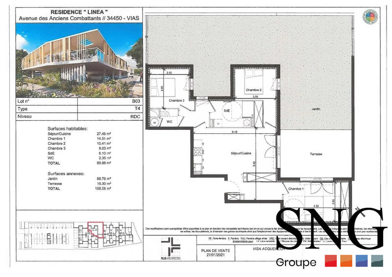 Appartement - 70 m² - 4 pièces