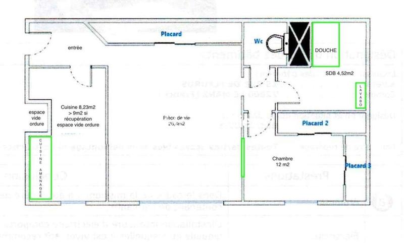 Appartement - 52 m² - 3 pièces