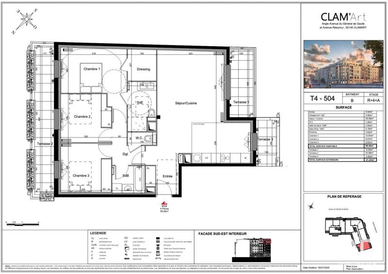 Appartement - 89 m² - 4 pièces