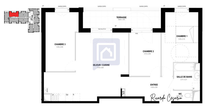 Appartement - 81 m² - 4 pièces