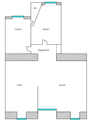 Local commercial - 80 m² - 1 pièce