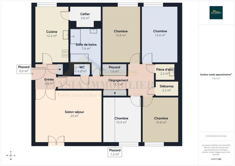 Appartement - 122 m² - 5 pièces