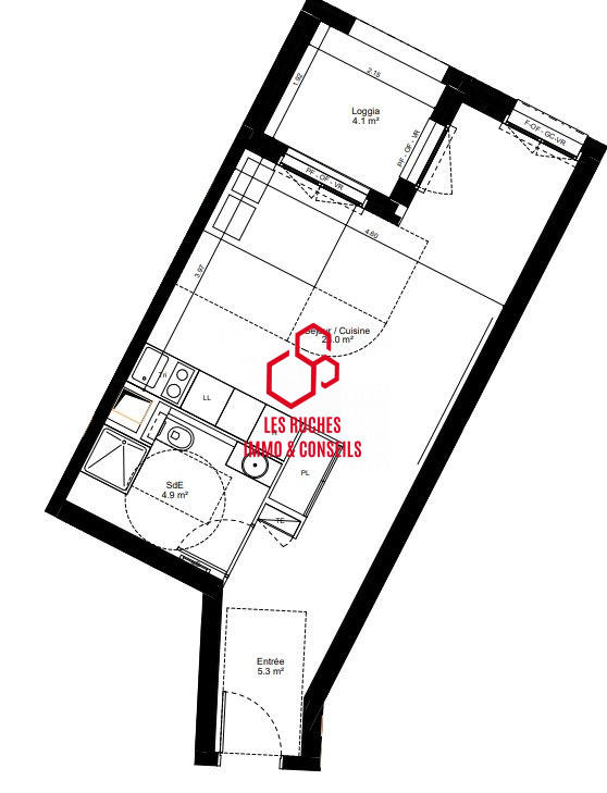 Appartement - 34 m² - 1 pièce