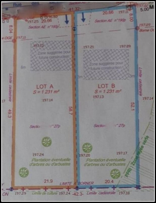 Terrain constructible - 1 231 m²
