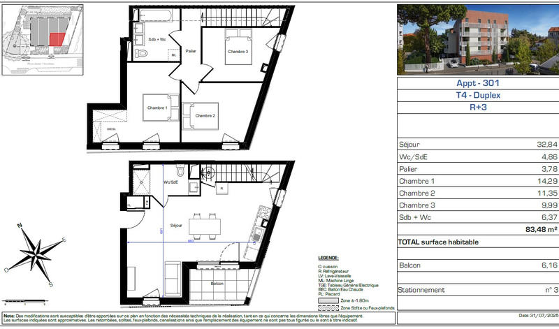 Duplex - 83 m² - 4 pièces