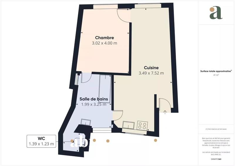 Appartement - 41 m² - 2 pièces