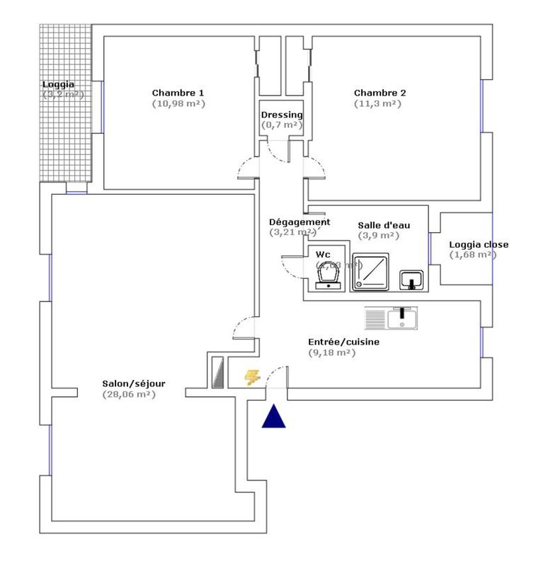 Appartement - 69 m² - 3 pièces