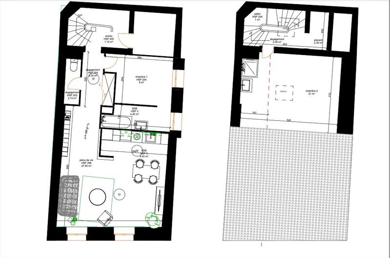 Duplex - 61 m² - 3 pièces