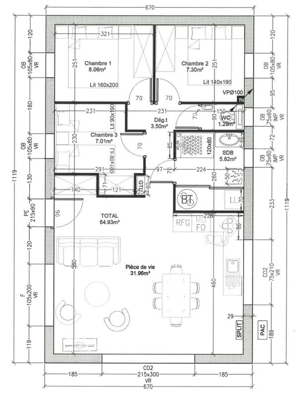 Maison contemporaine - 64 m² - 4 pièces