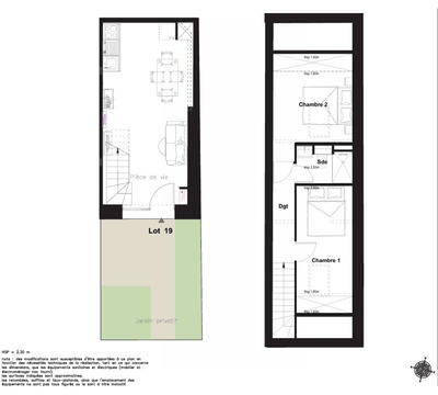 Appartement - 45 m² - 3 pièces