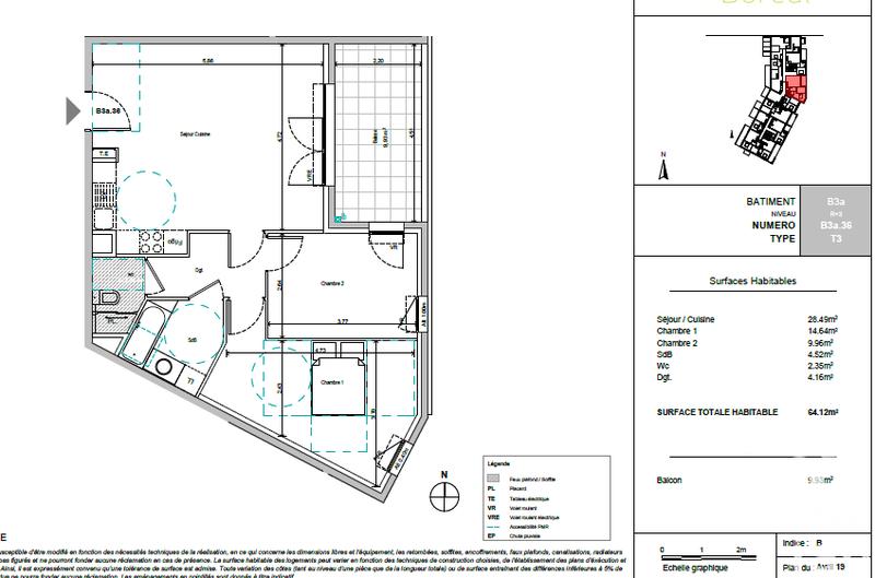 Appartement - 64 m² - 3 pièces