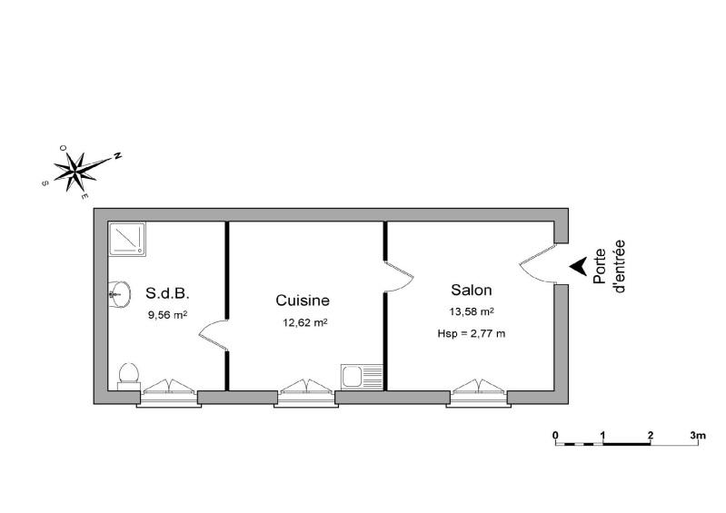 Studio - 35 m² - 1 pièce