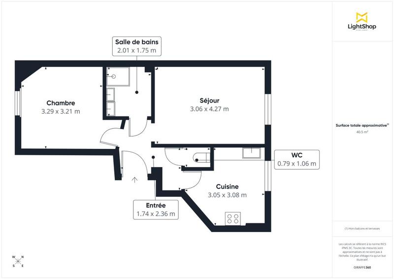 Appartement - 42 m² - 2 pièces