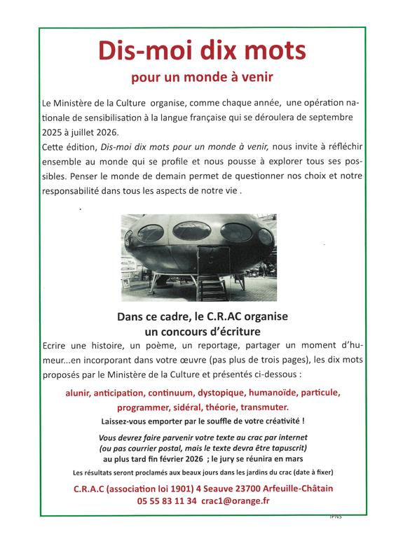 Crac : Dis-moi dix mots pour un monde à venir