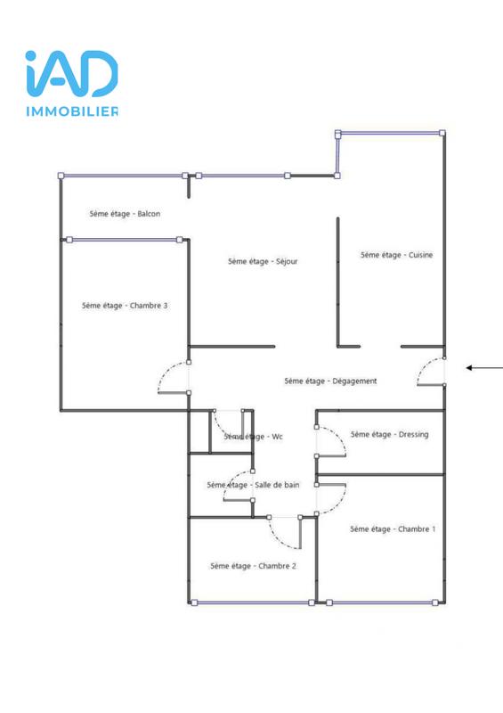 Appartement - 76 m² - 4 pièces