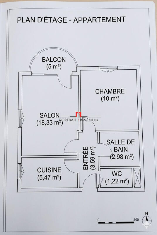 Appartement - 42 m² - 2 pièces