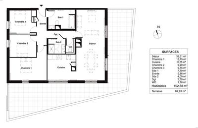 Appartement - 102 m² - 4 pièces