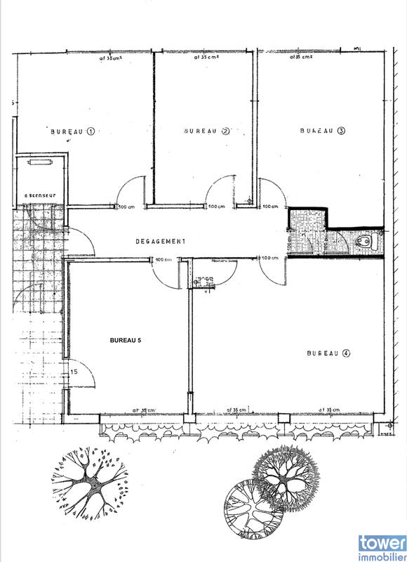 Bureau - 97 m² - 5 pièces