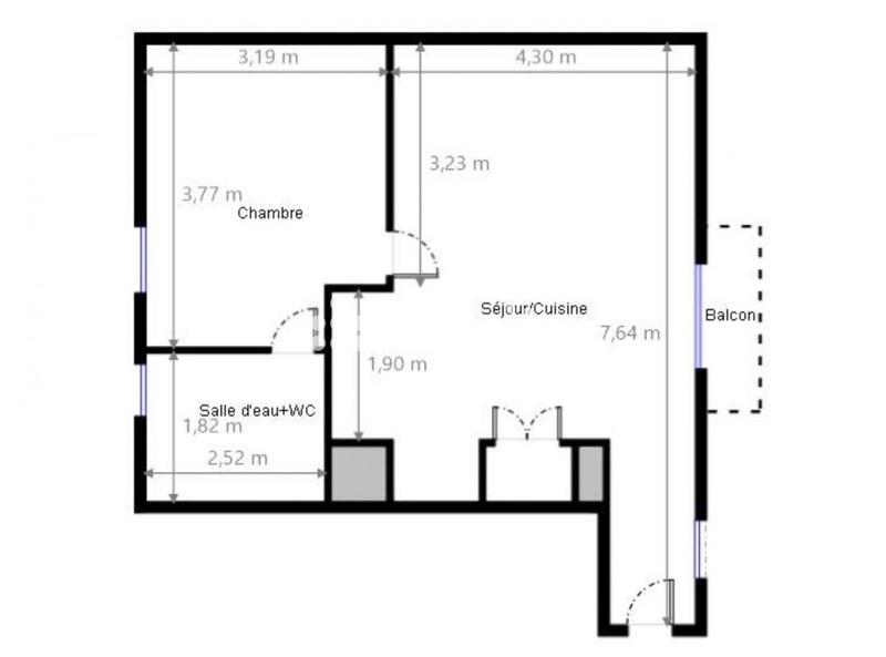 Appartement - 43 m² - 2 pièces