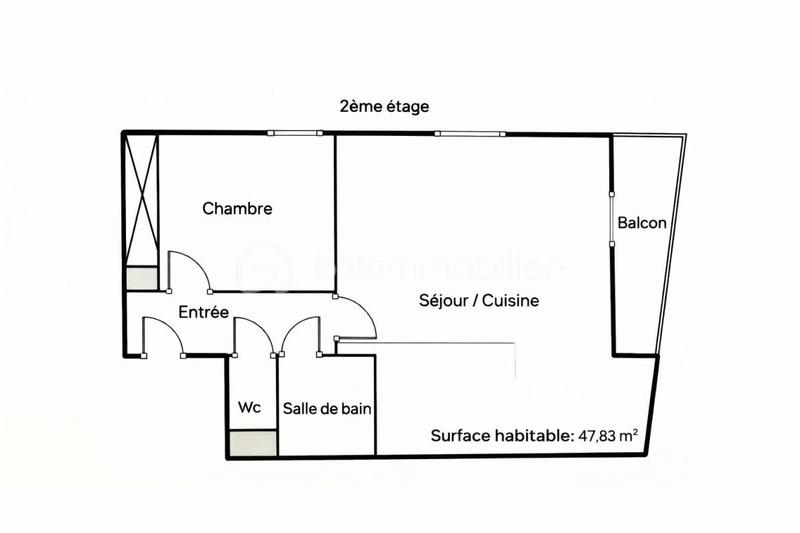 Appartement - 48 m² - 2 pièces