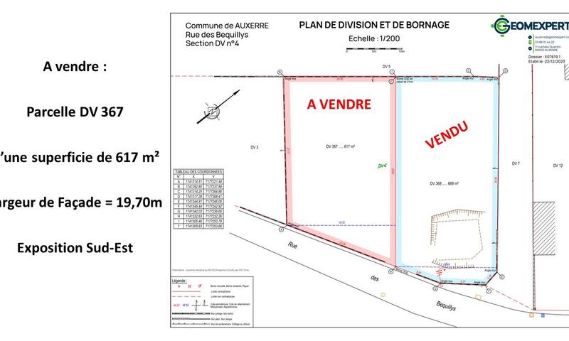 Terrain constructible - 617 m²